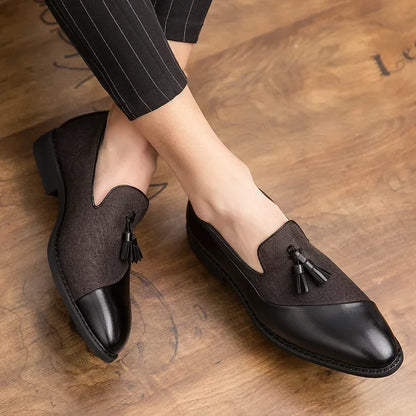 Men’s Business Dress Loafers – Elegant Slip-On Formal Casual Shoes, Tassel Leather Wedding & Party Evening Footwear Fashion
