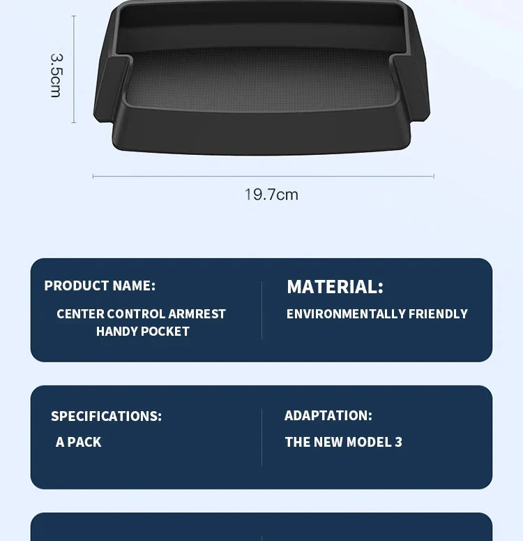 Central Armrest Storage Box for Tesla Model Y/3/3 Highland – Multi-Functional Glasses & Phone Organizer Case, 2024 Accessory