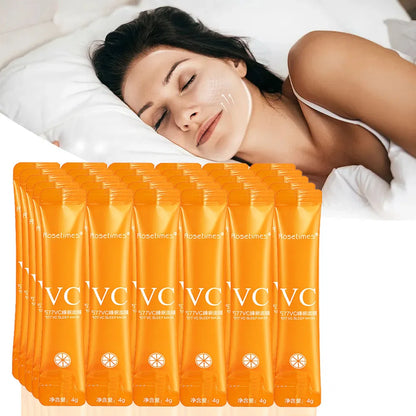 30pcs Vitamin C Sleeping Face Masks — Moisturizing, Firming & Skin Rejuvenation, No-Wash Disposable Facial Masks