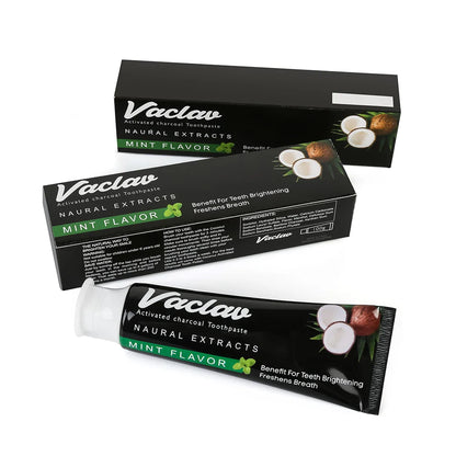 Activated Charcoal Mint Toothpaste – Natural Teeth Whitening, Plaque Removal, No Artificial Colors