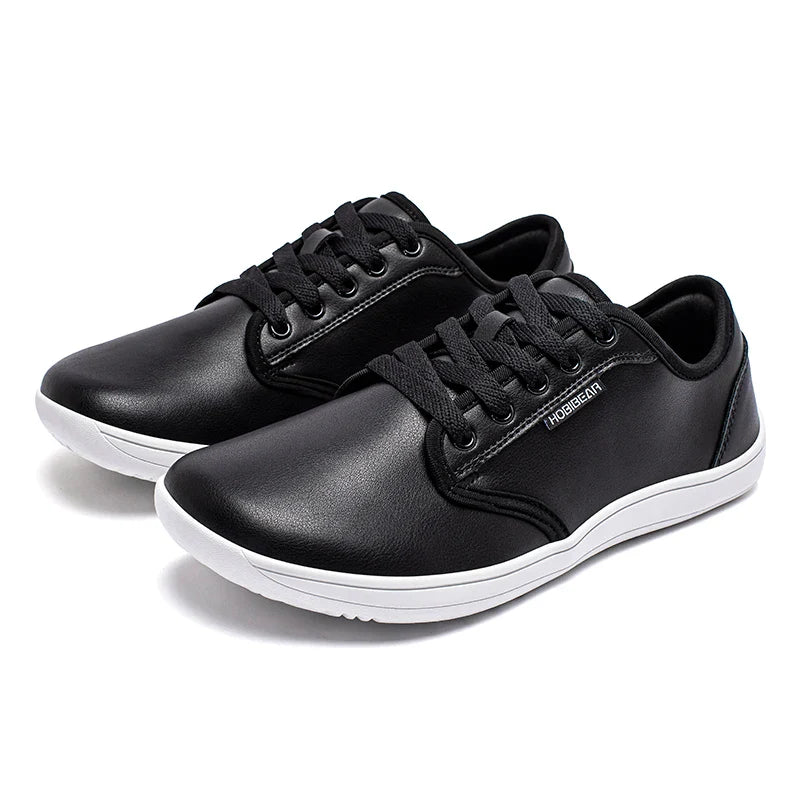 HOBIBEAR Unisex Wide Barefoot Shoes – Zero Drop Minimalist Sneakers for Men & Women, Artificial Leather Trail Walking Shoes