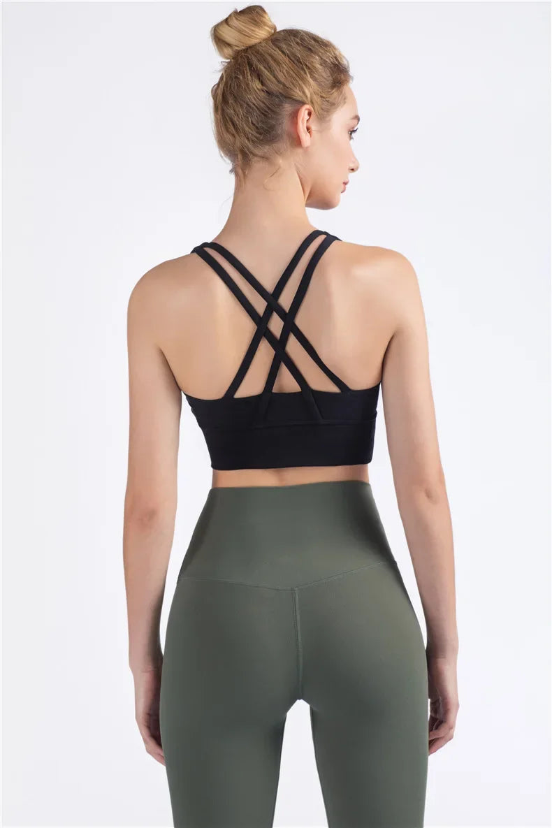 Women’s Summer Crossback Sports Bra — Breathable Fitness & Yoga Tank Top | Gym Crop Top