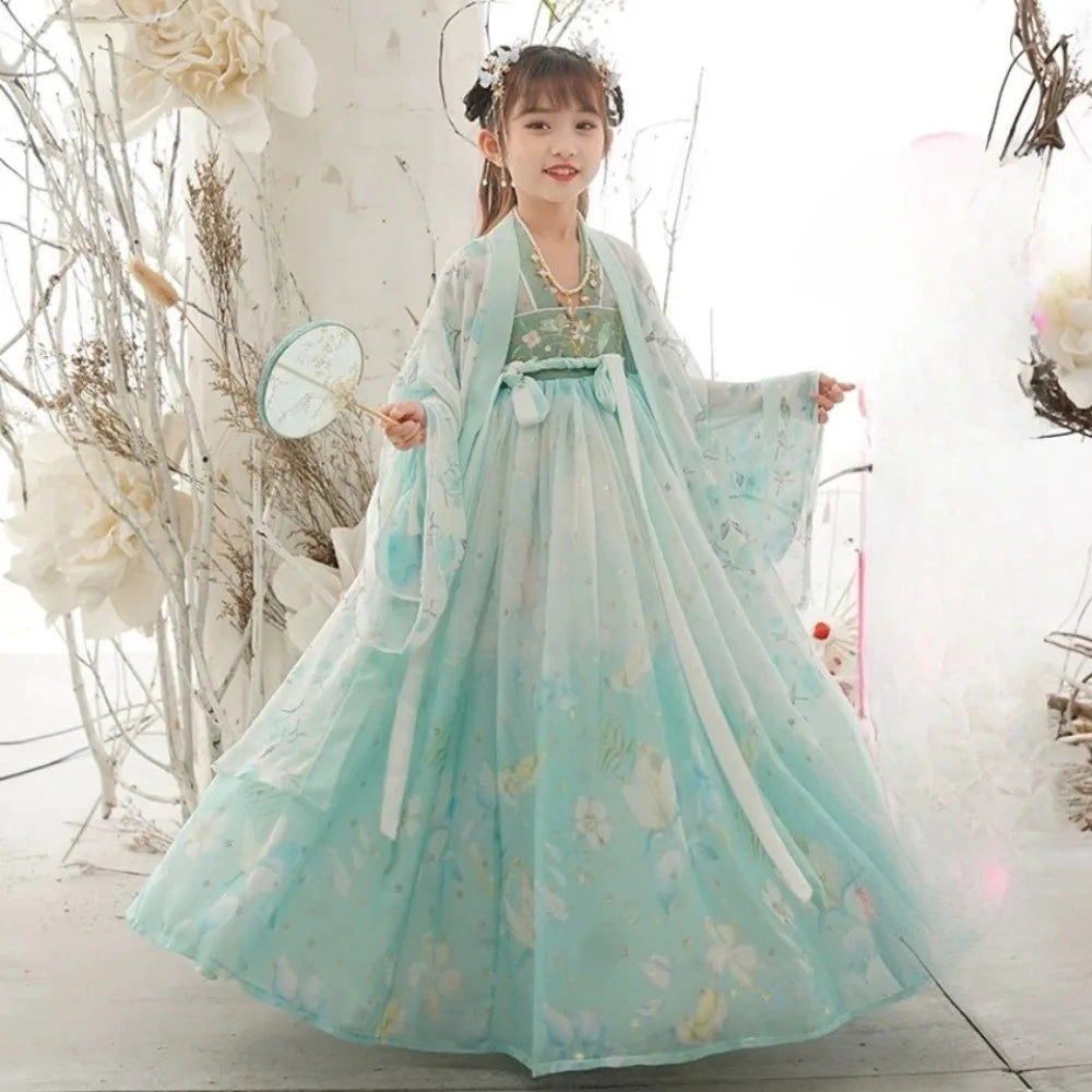 Girls Hanfu Fairy Dress - Ethnic Style Cosplay Costume for Dance, Stage & Parties