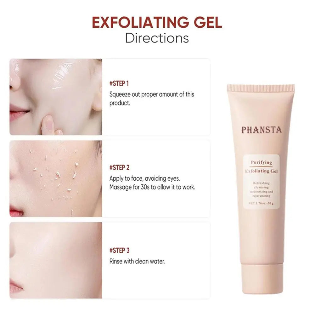 Face Exfoliating Gel - Deep Pore Cleansing, Dead Skin Removal & Moisturizing Facial Scrub