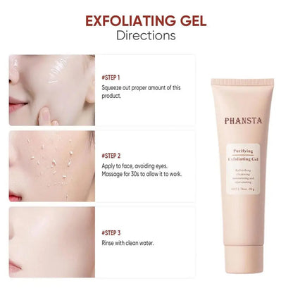 Face Exfoliating Gel - Deep Pore Cleansing, Dead Skin Removal & Moisturizing Facial Scrub