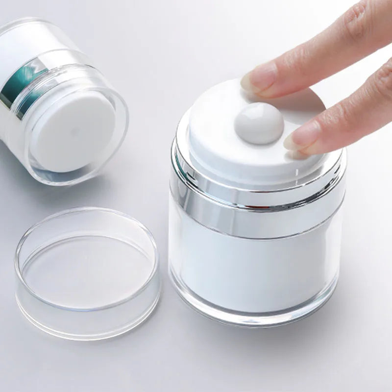 15/30/50g Empty Airless Pump Jar — Refillable Acrylic Vacuum Bottle for Makeup, Lotion & Cosmetics