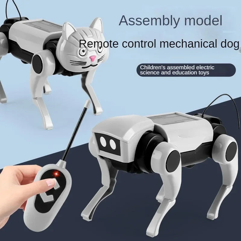 RC Robot Mechanical Dog Toy – DIY Assembly Remote Control Science Kit for Kids, Educational Electric Toy Gift for Boys