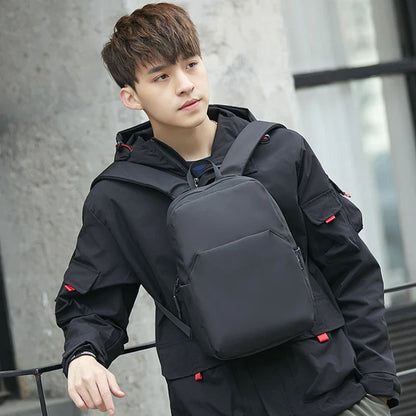 Mini Canvas Men’s Backpack – Black Rucksack, Waterproof School & Travel Bag