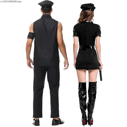Police Officer Costume - Adult Halloween Cosplay Fancy Dress for Men & Women
