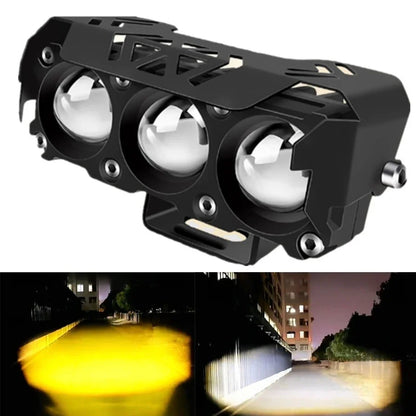 Motorcycle LED Spot Light – Dual Color Hi/Low Beam Fog Lamp for Car, Truck, SUV, UTV