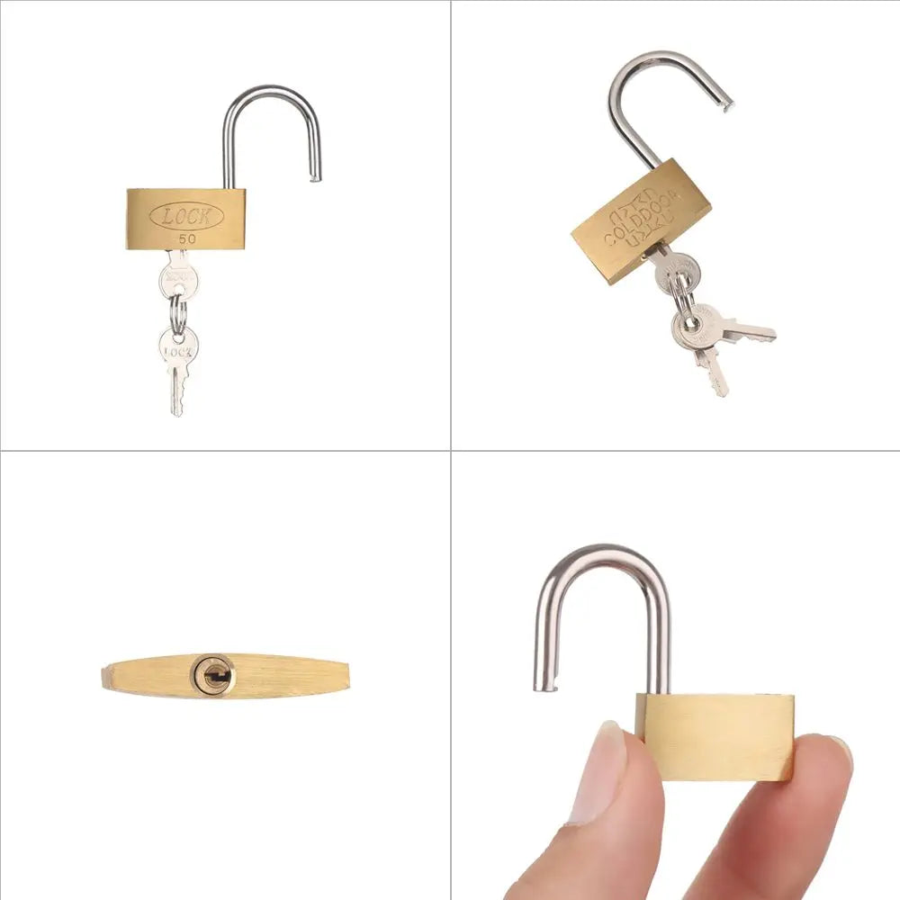 Copper Padlock Small Locks – Luggage, Case, and Locker Security with 3 Keys (20mm-50mm) for Home Improvement Hardware