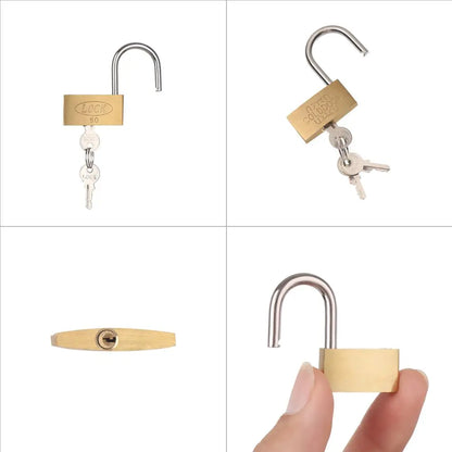 Copper Padlock Small Locks – Luggage, Case, and Locker Security with 3 Keys (20mm-50mm) for Home Improvement Hardware