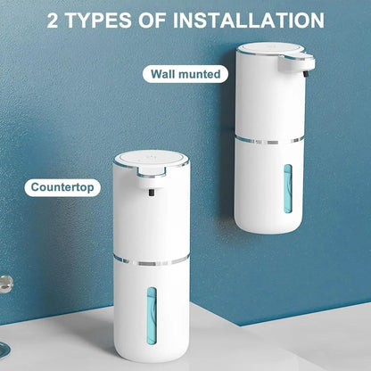 Smart 380ml Touchless Foaming Soap Dispenser - USB Rechargeable, 4-Level Foam Control