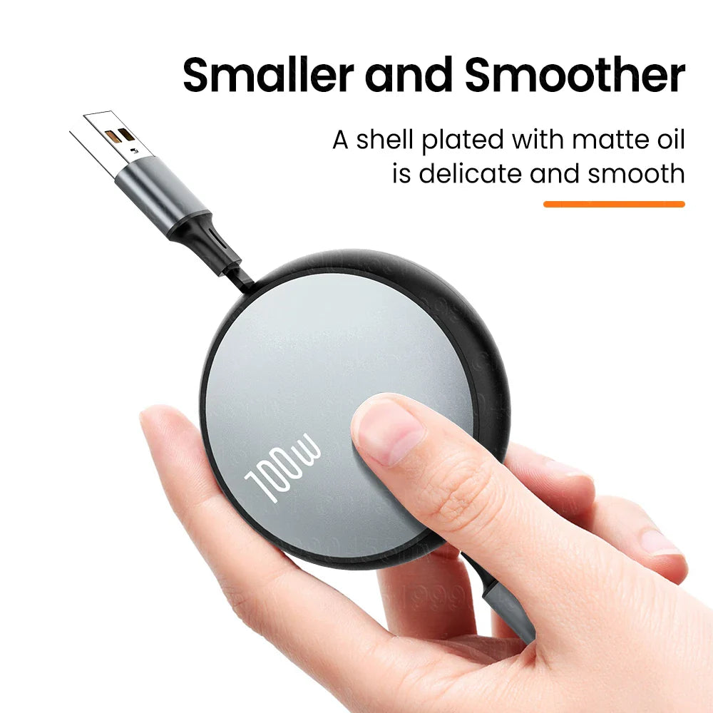 3-in-1 Retractable USB Cable: Fast Charge & Data Transfer for iPhone 14/13/12 Pro Max, Huawei - Supports 8-pin, Type C, Micro Connections