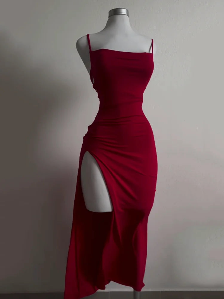 2024 New Summer Dress - High Sensibility Halter Strap Spice Girl Bag Hip Dress