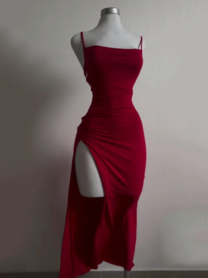 2024 New Summer Dress - High Sensibility Halter Strap Spice Girl Bag Hip Dress