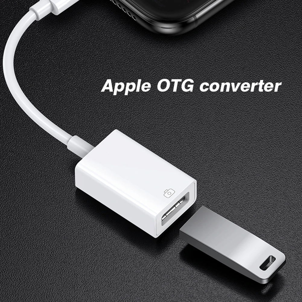 Byscoon USB 3.0 OTG Adapter Cable – Lightning to USB Camera Converter for iPhone 14/13/12/11 Pro Max, XS, XR, 7 & 8 Plus