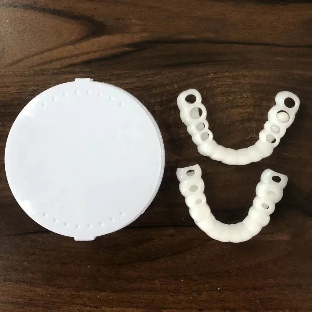 Upper & Lower Fake Teeth Covers – Comfortable Flexible Veneers for Whitening, Braces, and Fun Toy Use