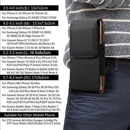 Universal Leather Waist Pack – Belt Clip Bag for iPhone, Samsung, Huawei, Xiaomi ( 3.5-6.3” Mobile Phone Pouch Holster )