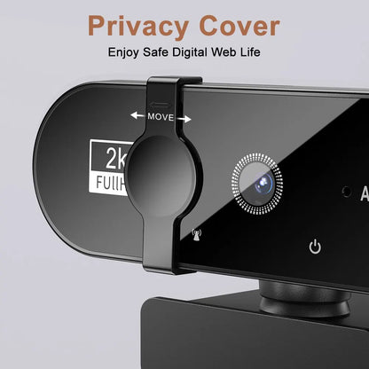 4K & 1080P Mini Webcam | 2K Full HD USB Camera with Microphone, Auto Focus for PC & Laptop
