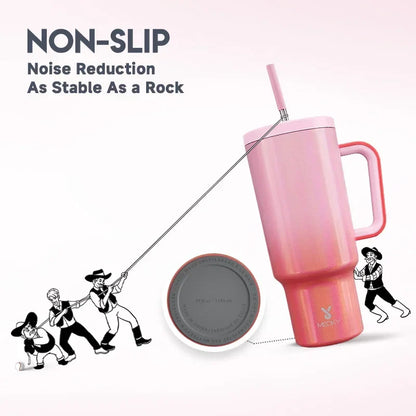 Meoky 40oz Mug Tumbler with Handle – Insulated Stainless Steel Tumbler with Lid & Straw, Coffee Thermos Cup, Heat Press Ready