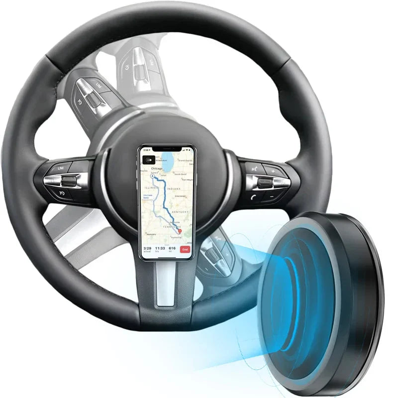 Magnetic Car Phone Holder – Steering Wheel Mobile Stand, Magnet Support Wall Holder for iPhone, Samsung, Xiaomi, Huawei