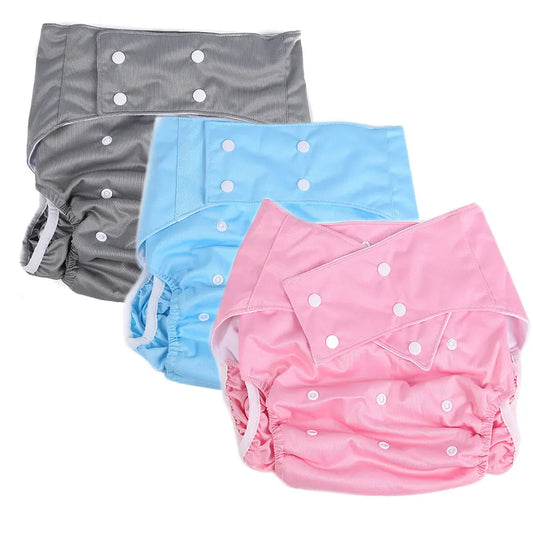 Adjustable Reusable Adult Diaper – Washable Waterproof Breathable Incontinence Pants for Elderly & Disabled