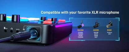 MAONO G1 NEO Audio Interface – XLR Mixer with Custom Sound Effects for Gaming, Podcast & Voice Recording