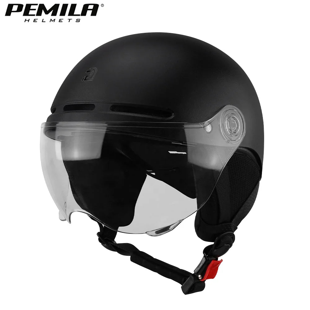 PEMILA Full Edge Wrap Cycling Helmet – MTB & Road Bike Helmet with Goggles, Ear Protection, for E-Bike & Bicycle