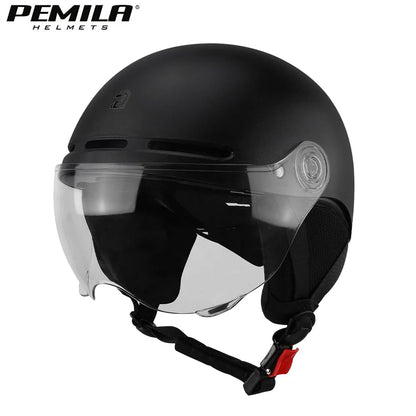 PEMILA Full Edge Wrap Cycling Helmet – MTB & Road Bike Helmet with Goggles, Ear Protection, for E-Bike & Bicycle