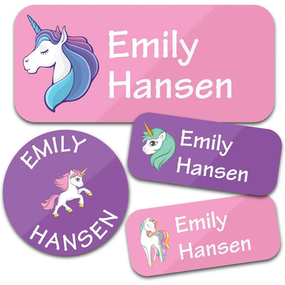 140PCS Custom Waterproof Name Stickers - Cartoon Personalized Labels for Clothes & Personal Items