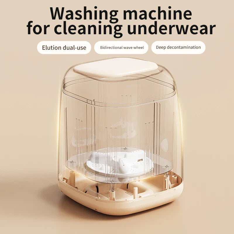 Small Fully Automatic Washing Machine – Mini Washer with Spin Dryer for Underwear & Children's Clothes, 220V