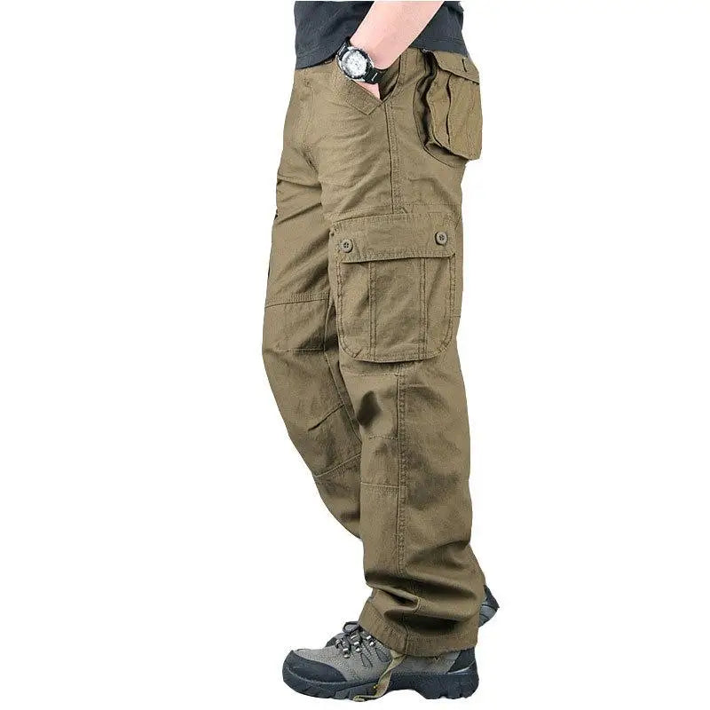Men’s Tactical Cargo Pants - Cotton Outdoor Work Trousers Camo Hiking Pants Multi-Pocket Casual Military Style