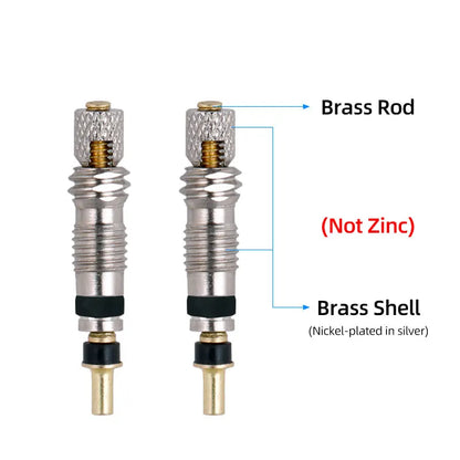 Deemount Presta Valve Core Replacement — Brass FV Nozzle with Alloy Remover Tool for MTB & Road Bikes