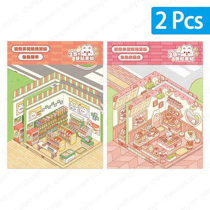 3D Cartoon DIY Landscaping Stickers - Miniature Scene Visual Stacking | Stress Relief Gift for Kids, Babies & Students