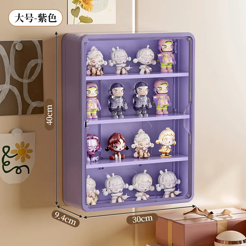 Wall-Mounted Doll Blind Box Storage Rack – Magnetic Suction Figurine Display Cabinet, Dustproof Handheld Box for Collectibles