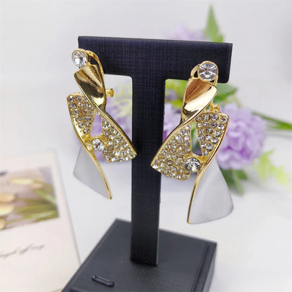 Luxury Two-Tone Jewelry Set - Elegant Bridal Wedding & Engagement Accessories for Women
