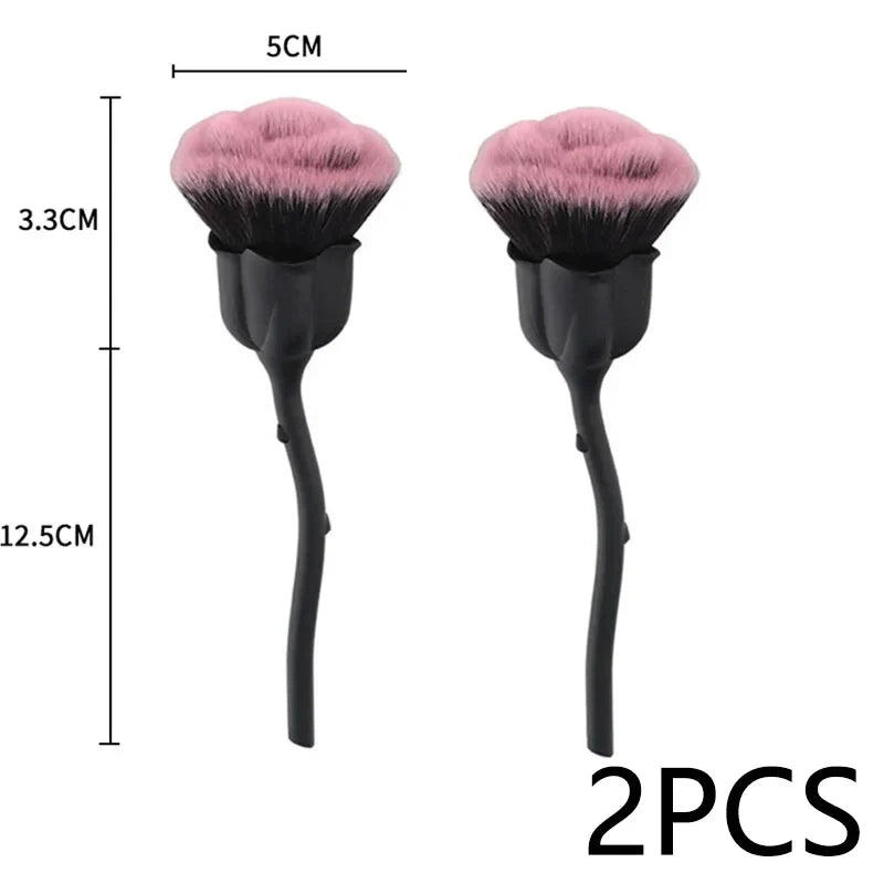Rose Nail Dust Brush - Soft Manicure & Nail Art Cleaning Brush
