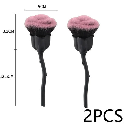 Rose Nail Dust Brush - Soft Manicure & Nail Art Cleaning Brush