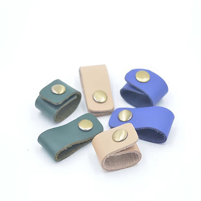 10PCS Faux Leather Cable Ties – Organizer Straps for Data Cables & Earphones, No Battery Required