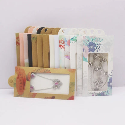 50PCS Marble Pattern Jewelry Display Boxes – DIY Window Gift Boxes with Hanger for Wedding & Thank You Gifts