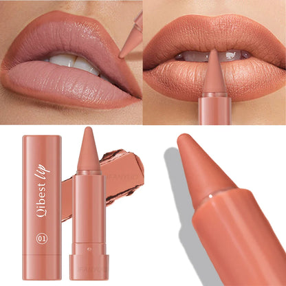 Twist-Up Lip Liner & Lipstick Pen – Multipurpose Velvet Matte Waterproof Lip Contour & Powder Blusher Rouge Makeup