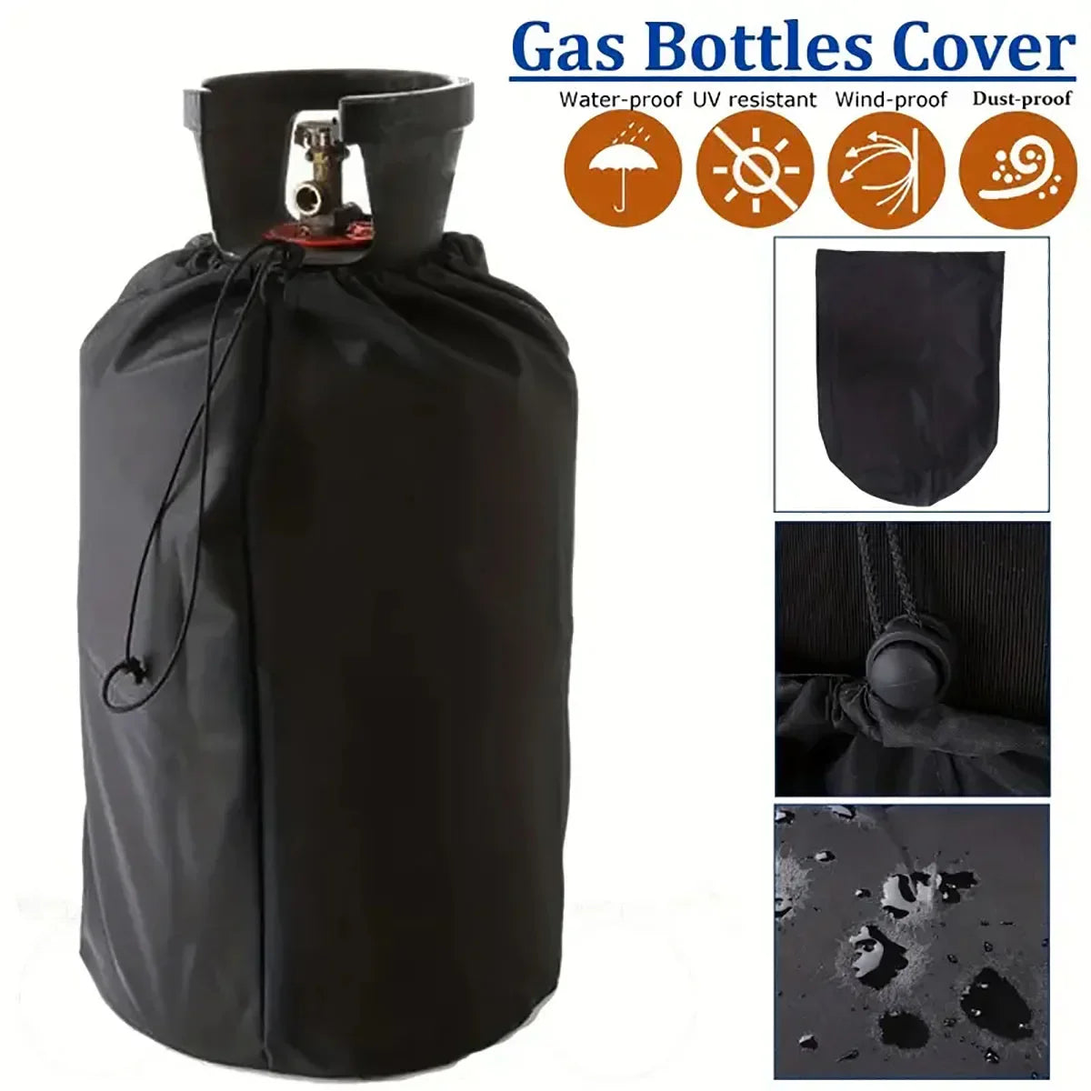 210D Black Oxford Cloth Propane Tank Cover – Protective Camping Gas Stove & Barbecue Kitchen Accessory
