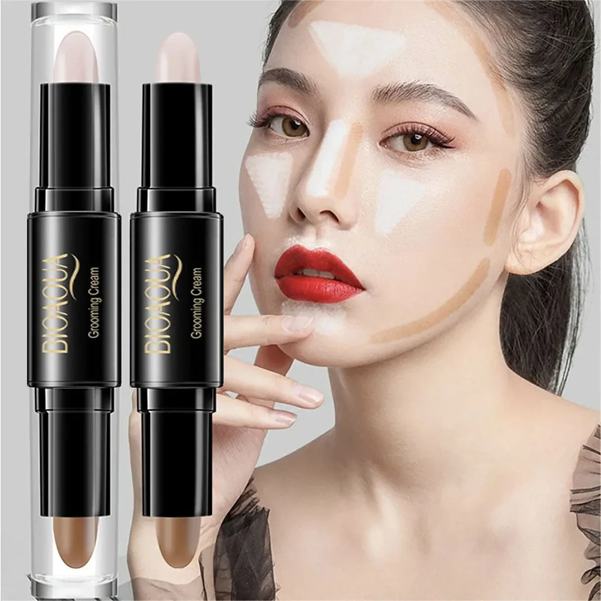 Foundation and Concealer Pen – Long-Lasting Dark Circles Corrector and Contour Stick Makeup