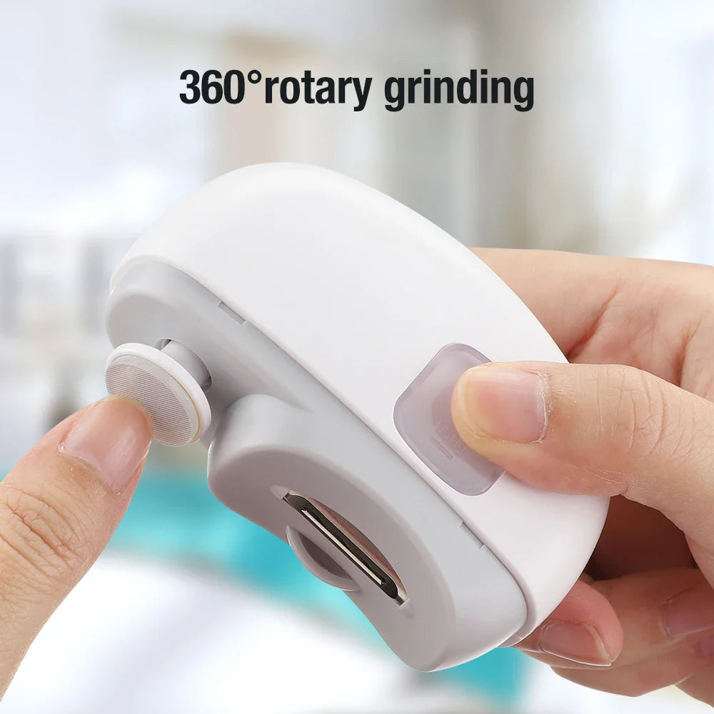 Rechargeable Electric Nail Clipper & Trimmer for Baby and Adult - Grinding, Polishing, and Automatic Manicure with LED Light