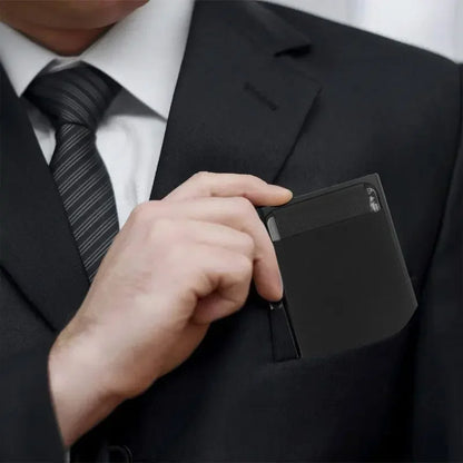 Automatic Flip Card Holder Sleeve — Large Capacity Metal Wallet with 12 Slots, Anti-Theft Credit Card Case for Men