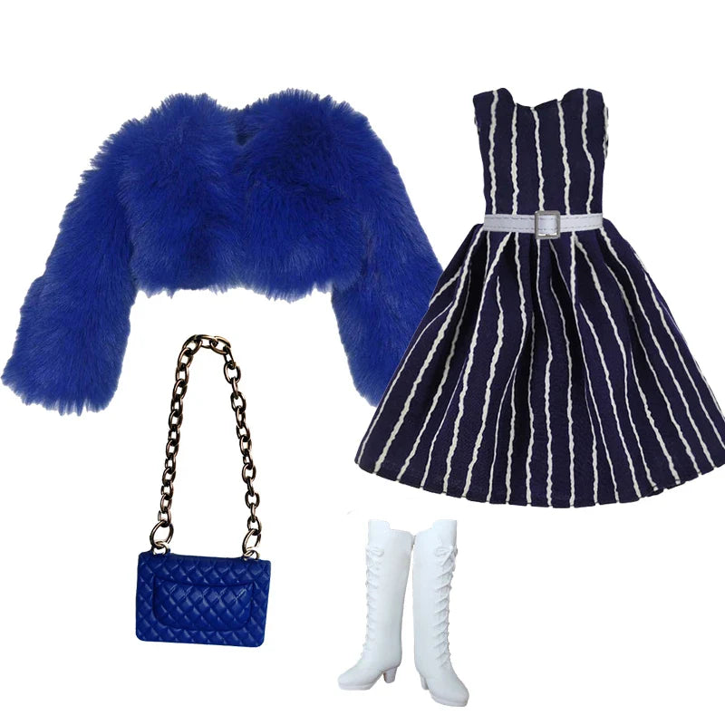 Deluxe Doll Clothes Set – Black & Red Tea Time Fashion Outfit for 11.5” Dolls