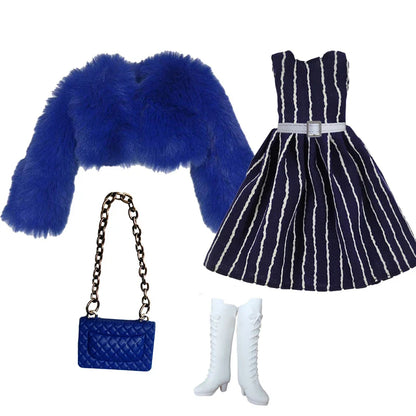 Deluxe Doll Clothes Set – Black & Red Tea Time Fashion Outfit for 11.5” Dolls