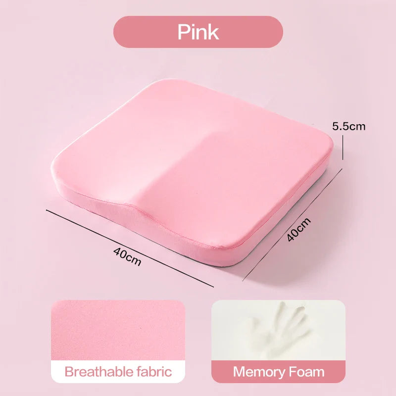 Ergonomic Memory Foam Seat Cushion – Tailbone & Hemorrhoid Relief, Office Chair & Car Pillow