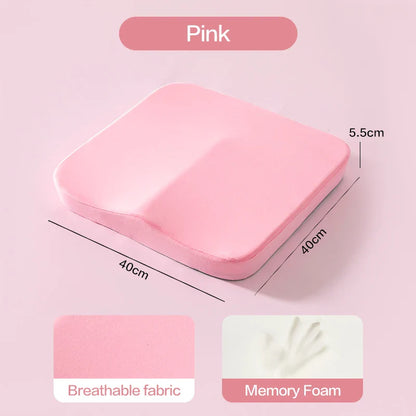 Ergonomic Memory Foam Seat Cushion – Tailbone & Hemorrhoid Relief, Office Chair & Car Pillow